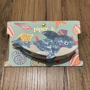 NWT Piper K Dolphin Ocean Blue Hair Claw Clip